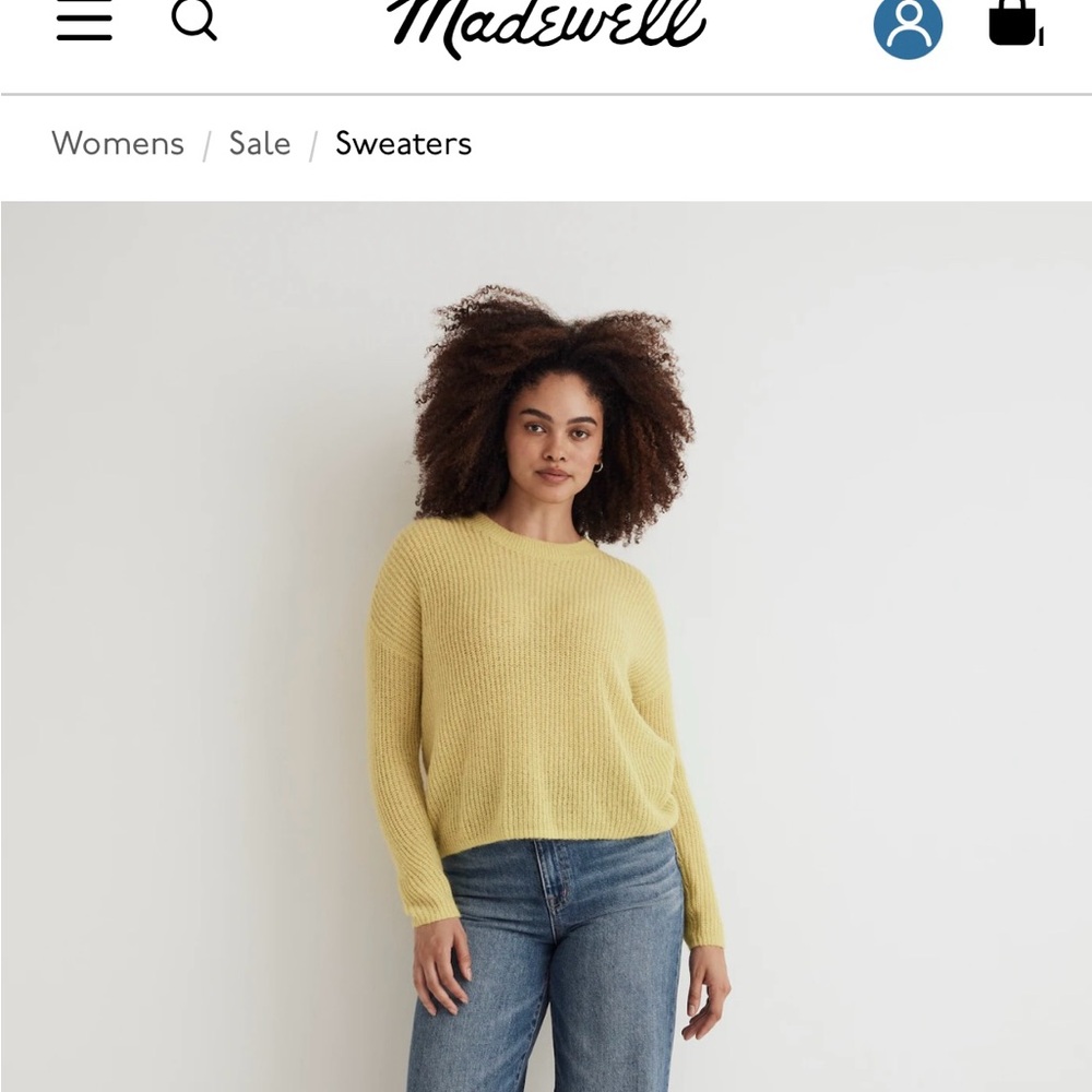 Madewell Women’s Citron Ribbed Crew Neck Sweater in XXL - Picture 4 of 4